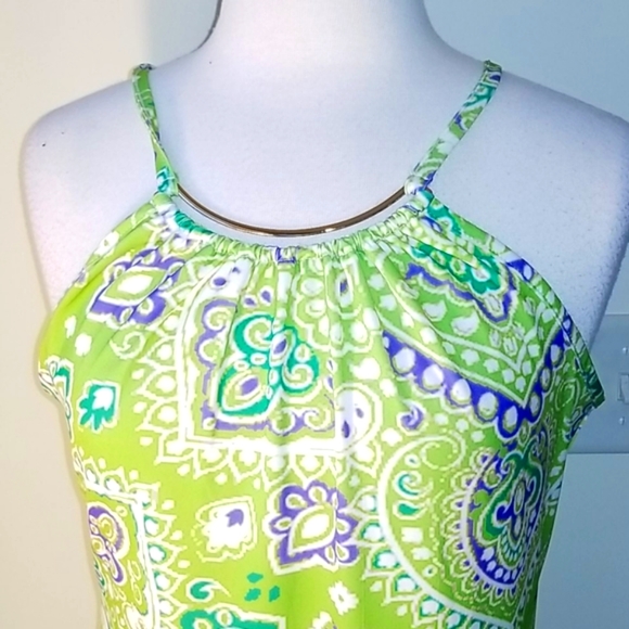 SPECIAL Styles Lily Green & Purple Mandala Hankerchief Tank - Picture 2 of 6